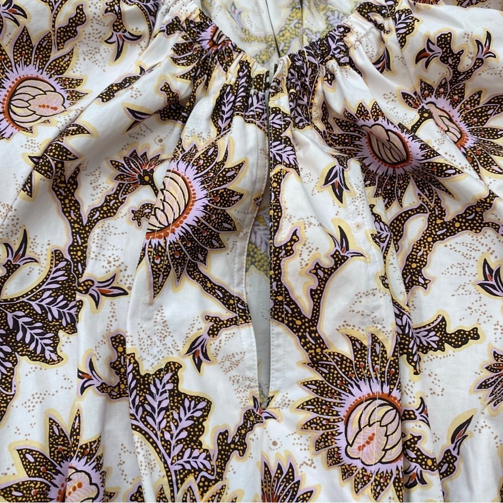 A.L.C. Adelaide Floral Print Tie Waist Short Puff Sleeve Dress - Picture 3 of 7